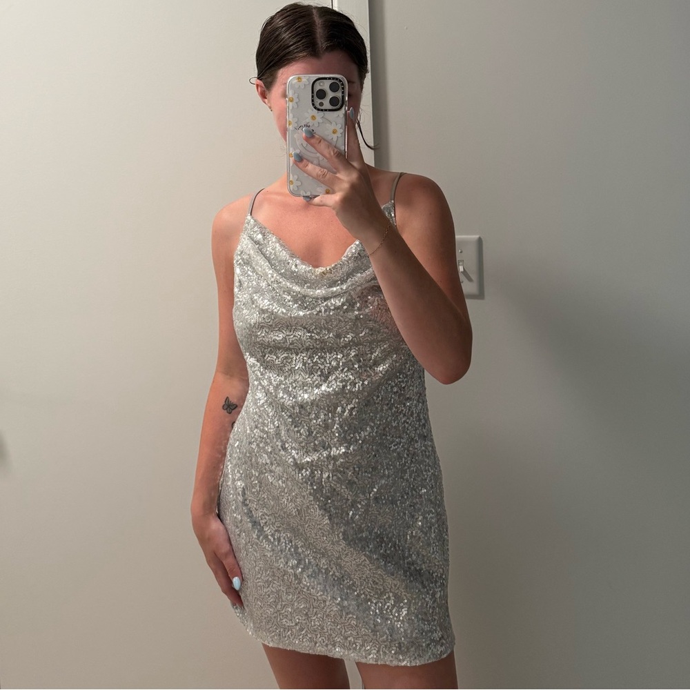 Silver Sequin Dress